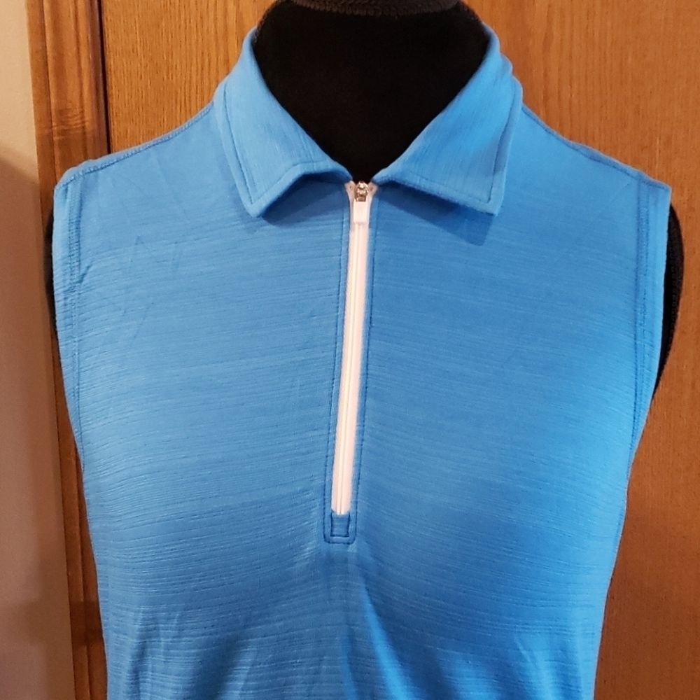 T for talbots blue sleeveless collared polo NWT 💙